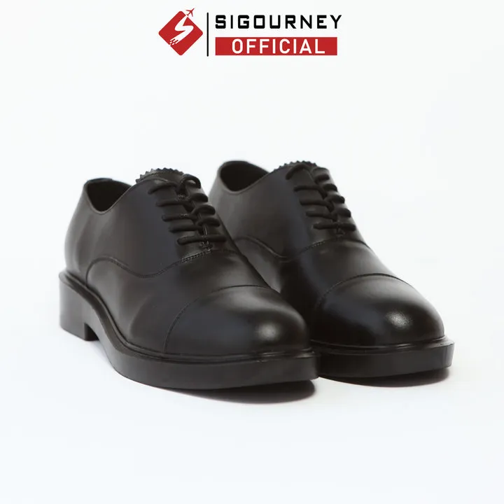 Giày Chunky Oxfords Da Bò Nappa Màu Đen Trơn Sig-40 Phong Cách Trẻ Trung Thanh Lịch Bảo Hành 18 Tháng - Sigourney