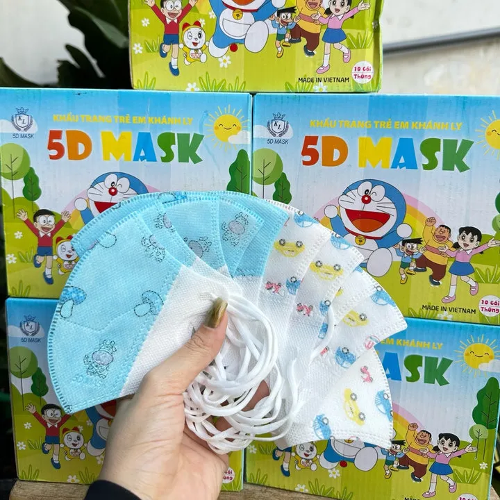 Hộp 100 Cái Khẩu Trang 5d Khánh Ly/duy Quân Cho Bé Tiêu Chuẩn Hàn Quốc , Kháng Khuẩn, Chống Bụi - Gdn