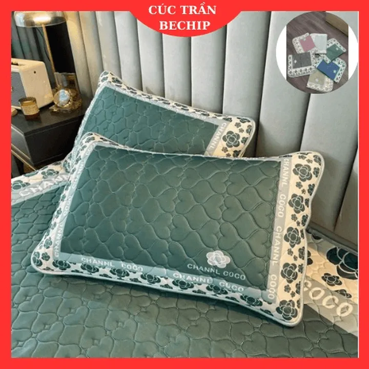 Vỏ Gối Cao Su Non Coco Chanel 45*65 Cm, Áo Gối Cao Su Non Cao Cấp Thoáng Mát Ctb666 - Bechip