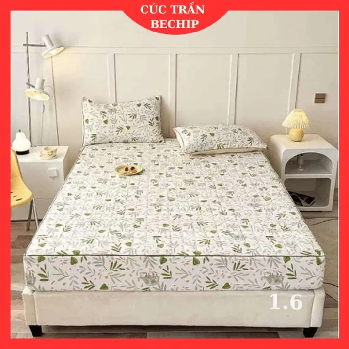 Bộ Ga Và 2 Vỏ Gối Trần Bông Cotton Đũi Xơ Đậu Nành Hàng Vnxk Loại 1 Dày Đẹp Mê Ly Ctb668 - Bechip