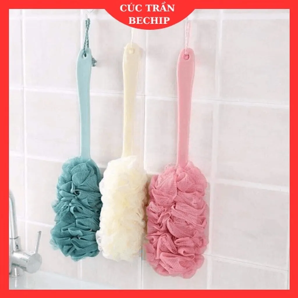 Cây Bông Tắm Có Cán Chà Lưng, Bông Tắm Cọ Lưng Có Tay Cầm Ctb670 - Bechip