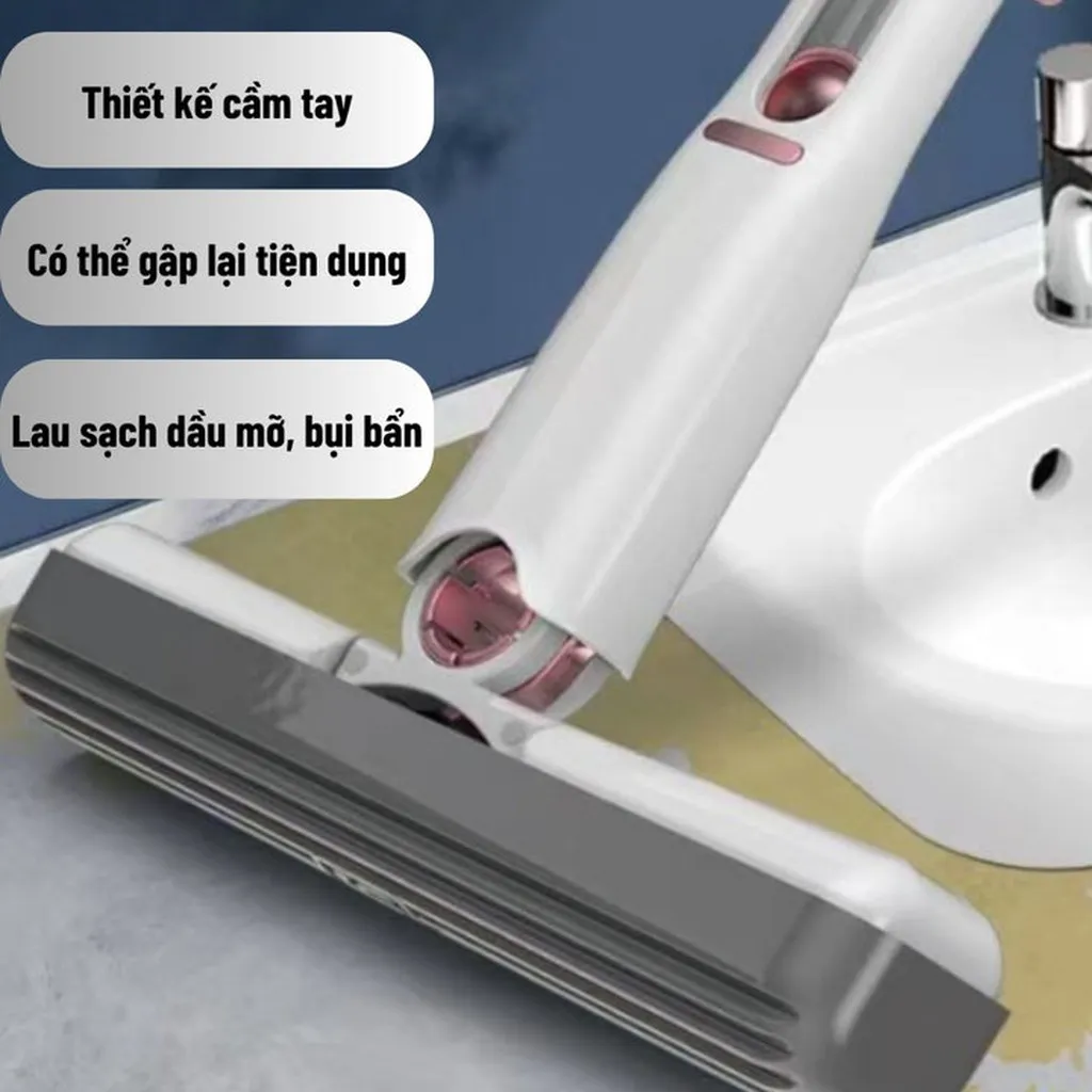Cây Lau Bàn Bếp, Chổi Gạt Kính Tự Vắt Thông Minh Mini