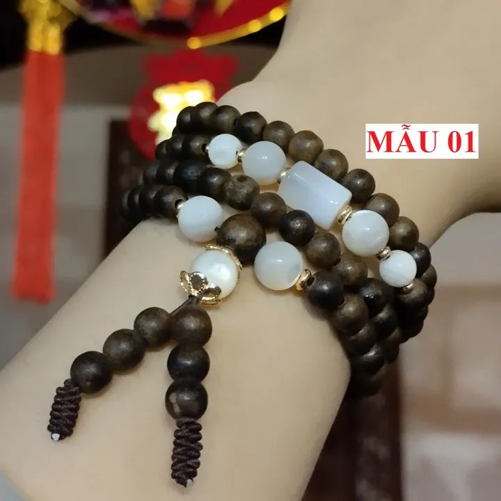 [dây] Vòng Trầm Công Nghệ 6 Li Được Mix Đá & Charm - Ttvtcn