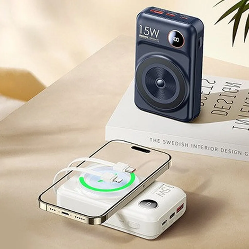 Alternative view of Hộp 1 Cái - Sạc Dp Sạc Nhanh 22.5w Kiêm Sạc Không Dây Kèm Cáp 20000mah Rpp-519 Remax (màu Ngẫu Nhiên)