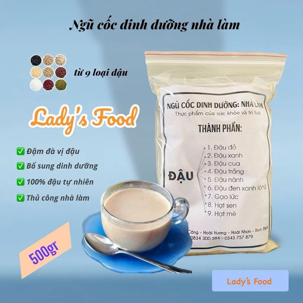 Ngũ Cốc Dinh Dưỡng Nhà Làm Thủ Công Nguyên Chất Túi 500gr Ld006 - Lady's Passion