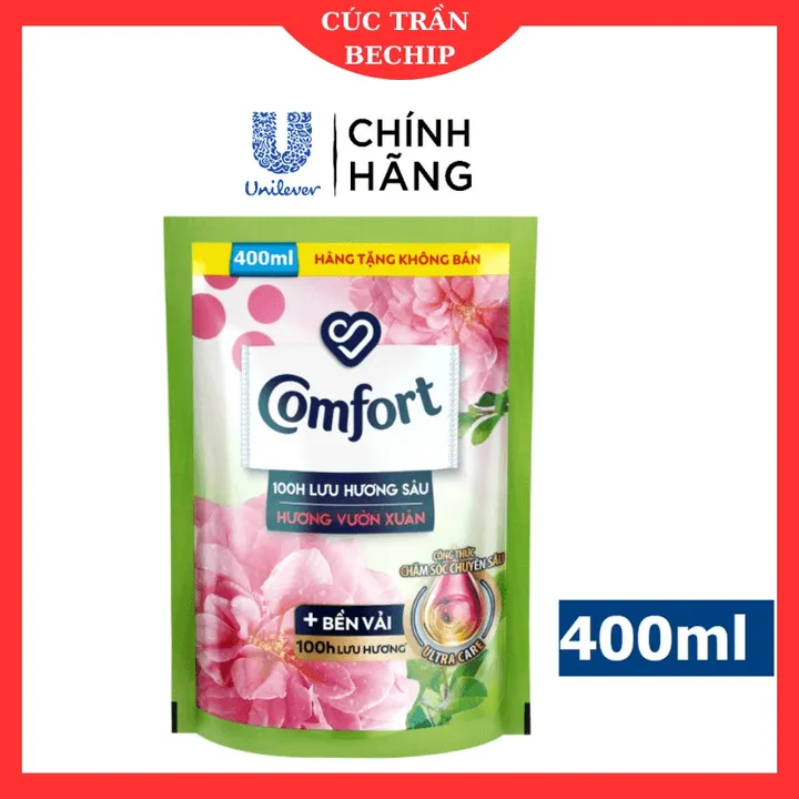 Nước Xả Vải Comfort 400ml Giảm Nhăn, Mềm Vải, Lưu Hương 100h, Thơm Ngất Ngây Túi 400ml Ctb674 - Bechip