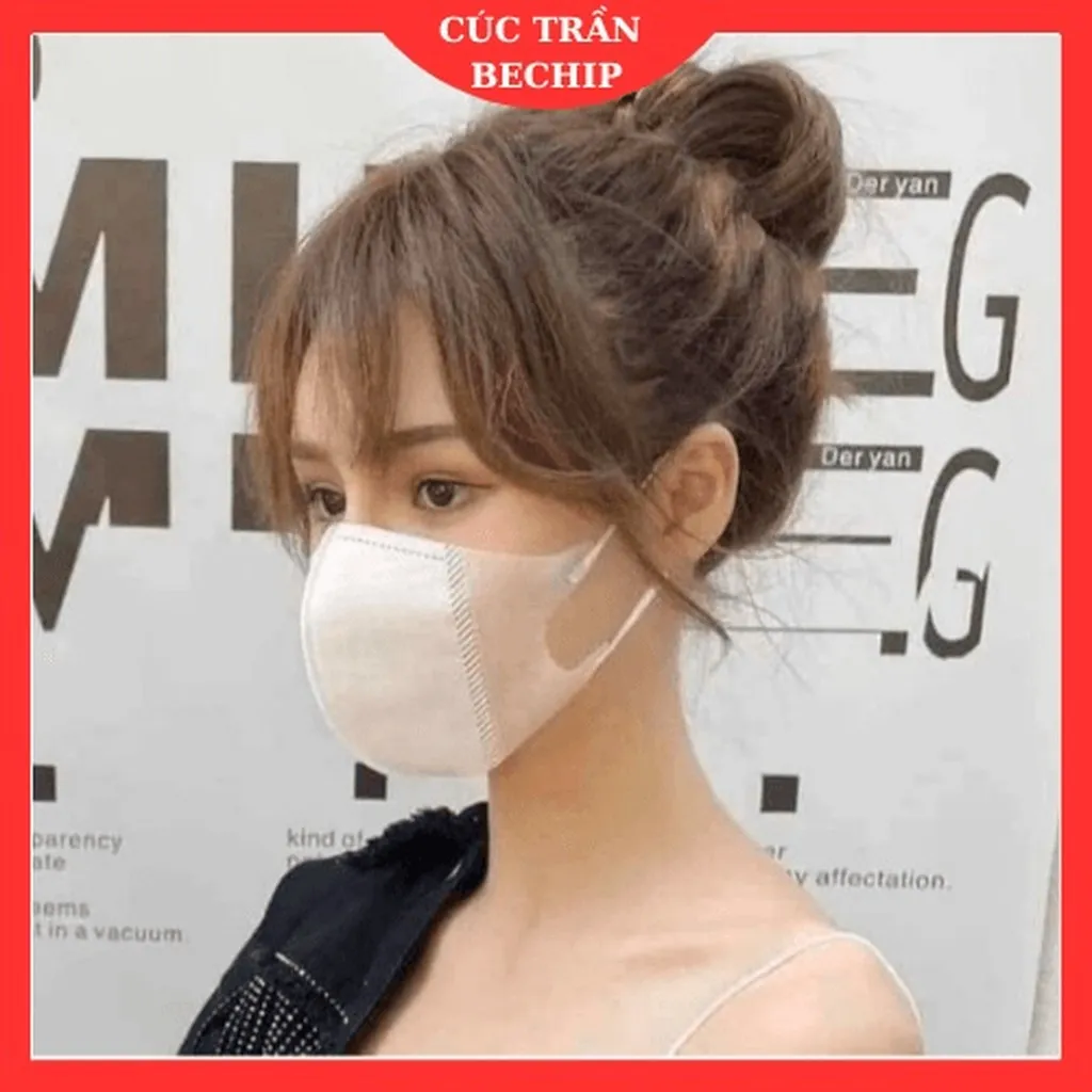 Combo 500 (50 Gói) Cái Khẩu Trang 5d Màu Trắng Túi Bóng Ctb674- Bechip