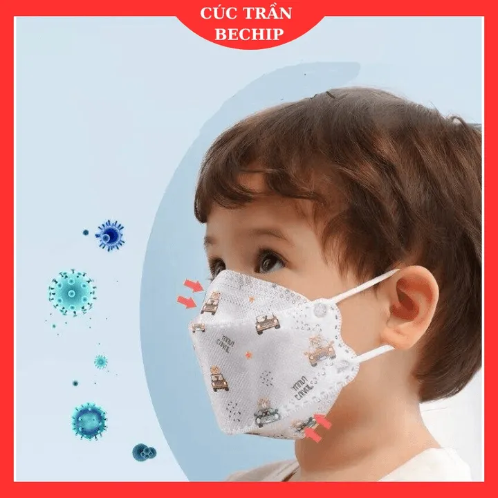 Combo 50 Cái Khẩu Trang Kf94 Cho Bé Từ 2 – 10 Tuổi Kháng Khuẩn, Ngừa Bụi Mịn 99% Ctb676 - Bechip