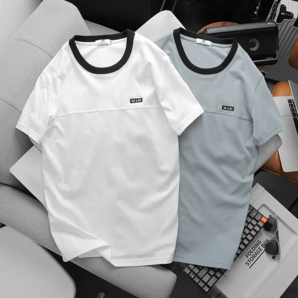Áo Thun Cổ Tròn Thiết Kế Cao Cấp M&m- Thời Trang Hc