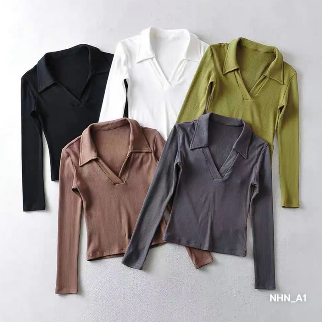 Áo Cổ Dức Vạt Bầu Tay Dài Chất Tăm Lụa Nhna1 - Lê Phương Boutique
