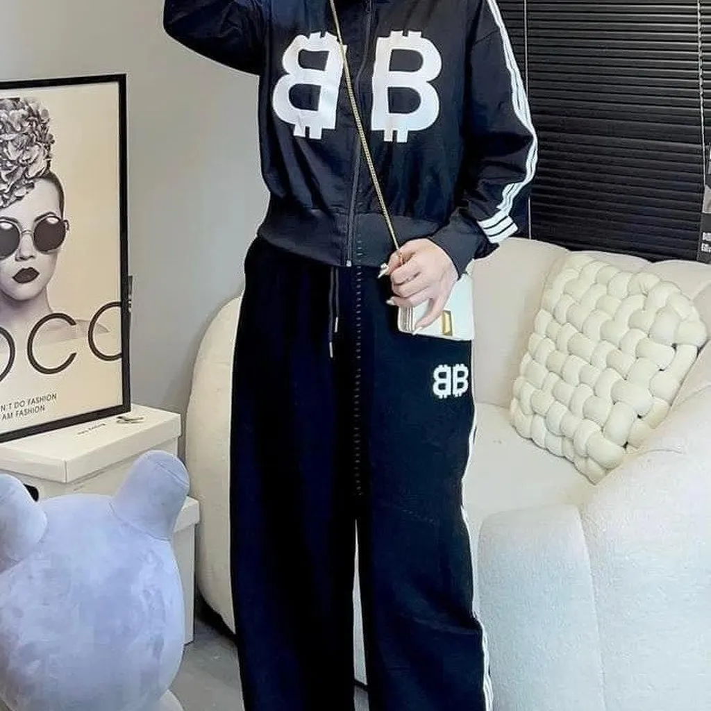 Alternative view of Set Bộ Đồ Thun Nữ Nỉ Chữ Bb Cực Chất Phối Sọc Viền Cực Ngầu - Htm Fashion