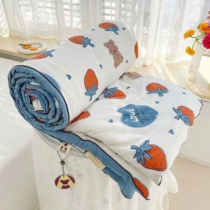 Alternative view of Chăn Hè Cotton Đũi Hàn Quốc Chần Bông Xơ Đậu Nành Mềm Mại 2×2,3m Cbt677 - Bechip