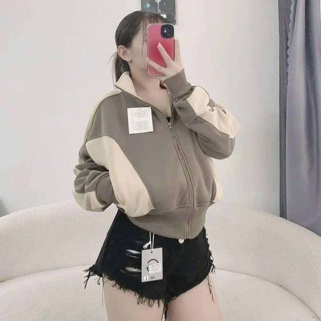 Áo Khoác Nỉ Dệt Vnxk Cổ Trụ Phối Viền Đẹp - Kim