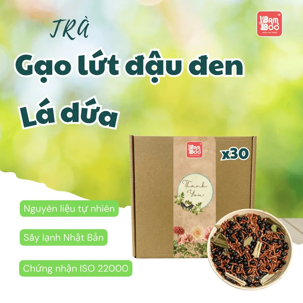 Alternative view of Trà Gạo Lứt Huyết Rồng Đậu Đen Xanh Lòng Lá Dứa - Bamboo