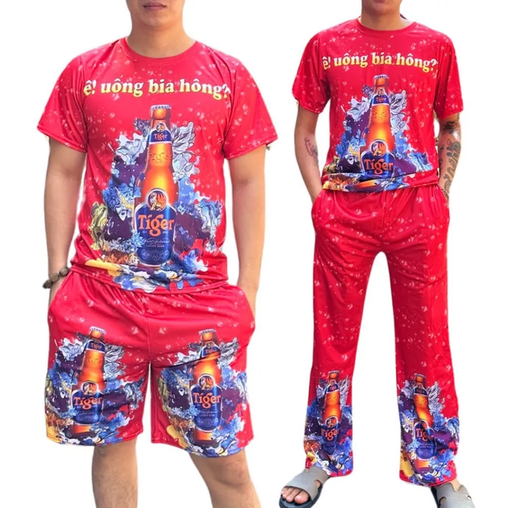 Alternative view of Bộ Bia Tiger Đỏ In 3d Thể Thao Hè Nam Nữ, Thun Lạnh 100% Mềm Mịn Txu - Be Yourself
