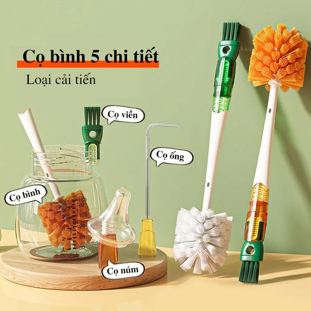 Cọ Bình Sữa 5in1 Loại Cải Tiến Vệ Sinh Nhanh Chóng Dễ Dàng Phù Hợp Với Mọi Loại Bình 55784 - Lady's Passion