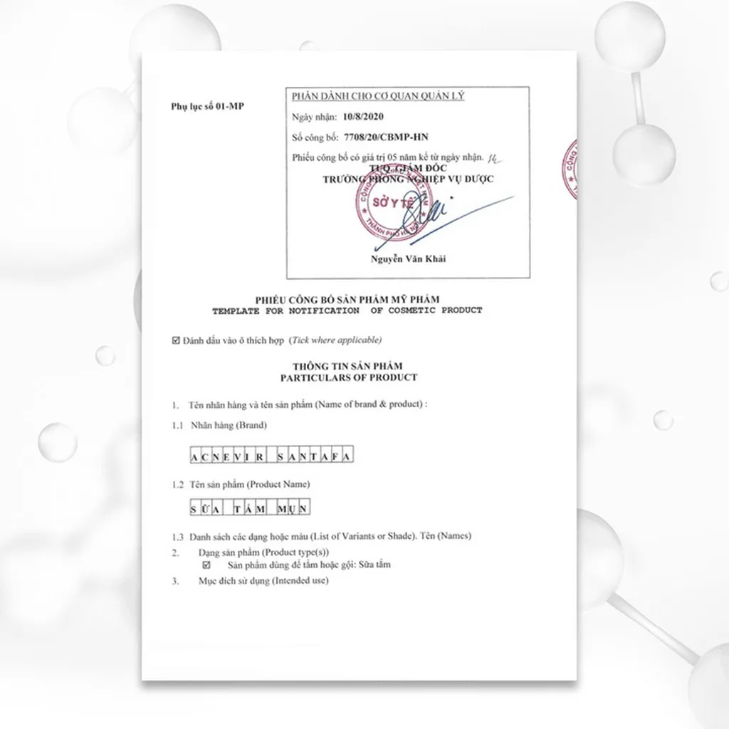 Alternative view of Sữa Tắm Mụn Lưng Acnevir Giúp Giảm Viêm Nang Lông, Làm Sạch, Giúp Trắng Da Chai 210ml - Santafa