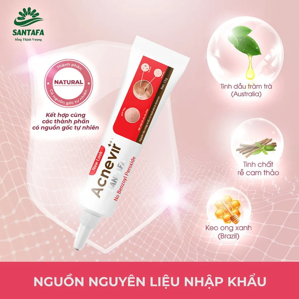 Alternative view of Kem Giảm Mụn Cám Mụn Đầu Đen Acnevir Santafa Tuýp 15gr - Santafa
