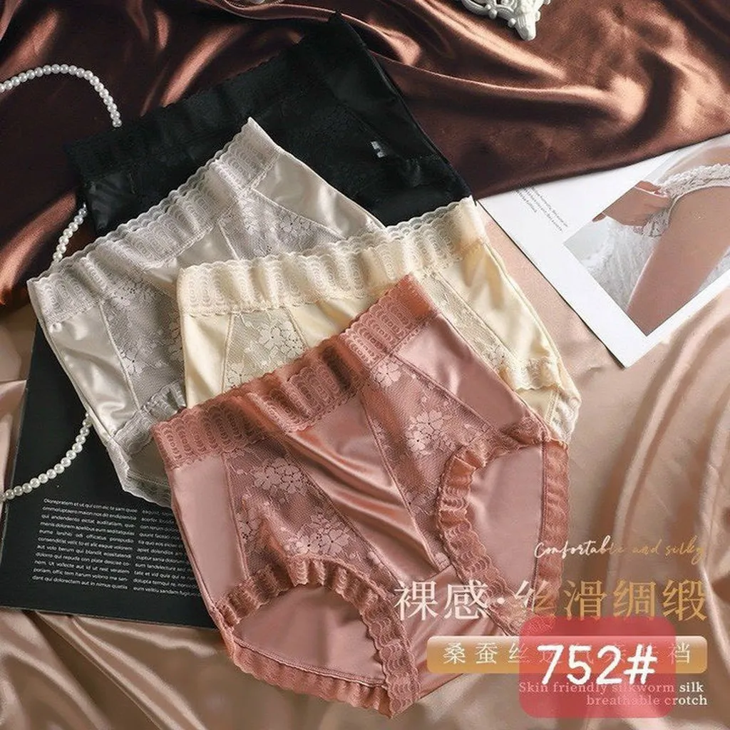 Alternative view of Quần Lót Lụa Siêu Đẹp Cao Cấp Phối Ren Từ 40-70kg Dành Cho Nữ