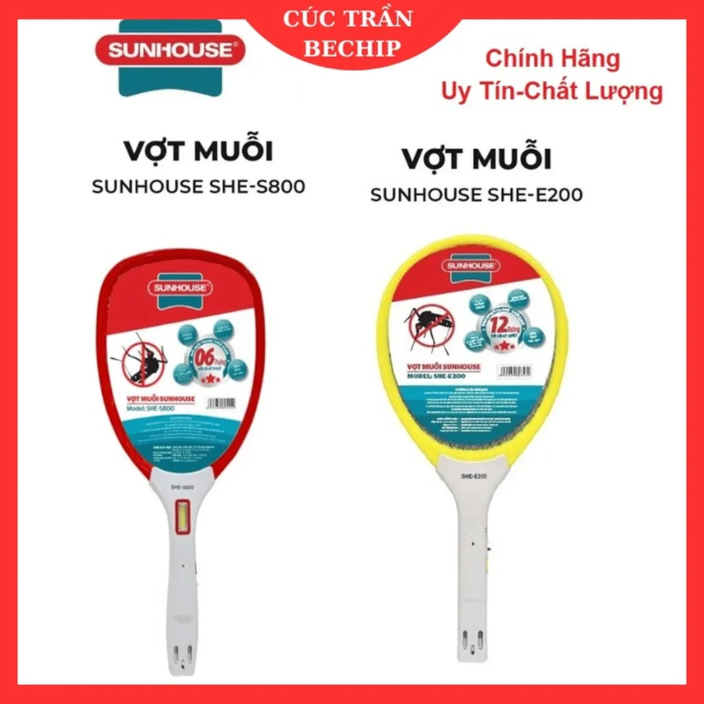 Vợt Muỗi Sunhouse Chính Hãng Đa Năng, Thông Minh Bảo Hành 12 Tháng Ctb685 - Bechip
