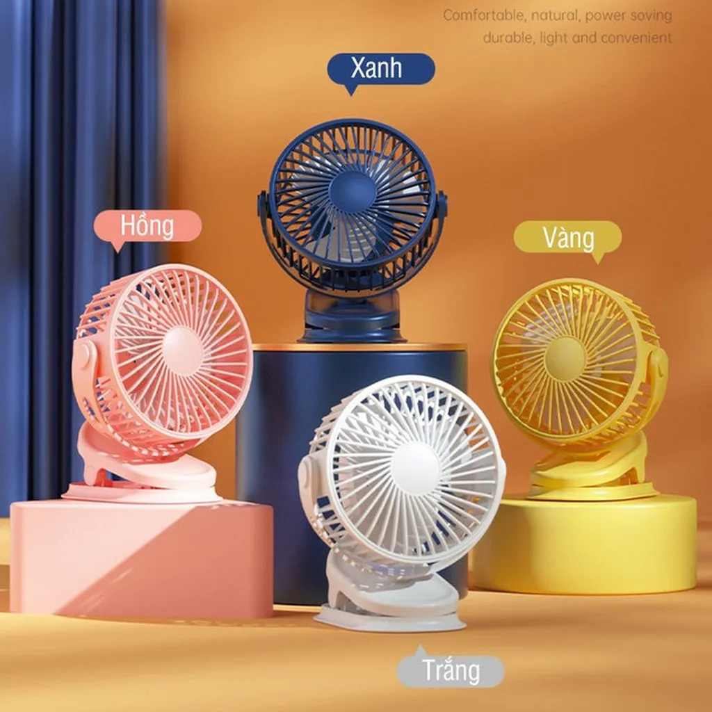 Quạt Mini Kẹp Bàn Xoay 360 Độ 4000ah 56271 - Lady's Passion