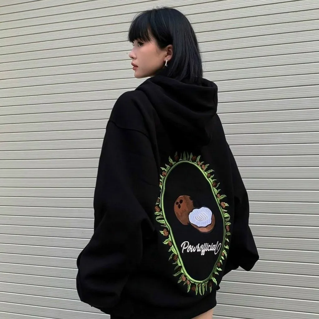 Alternative view of Áo Khoác Hoodie Nỉ Nữ Có Dây Kéo In Hình Trái Dừa Siêu Dễ Thương Hot Trend - Htm Fashion