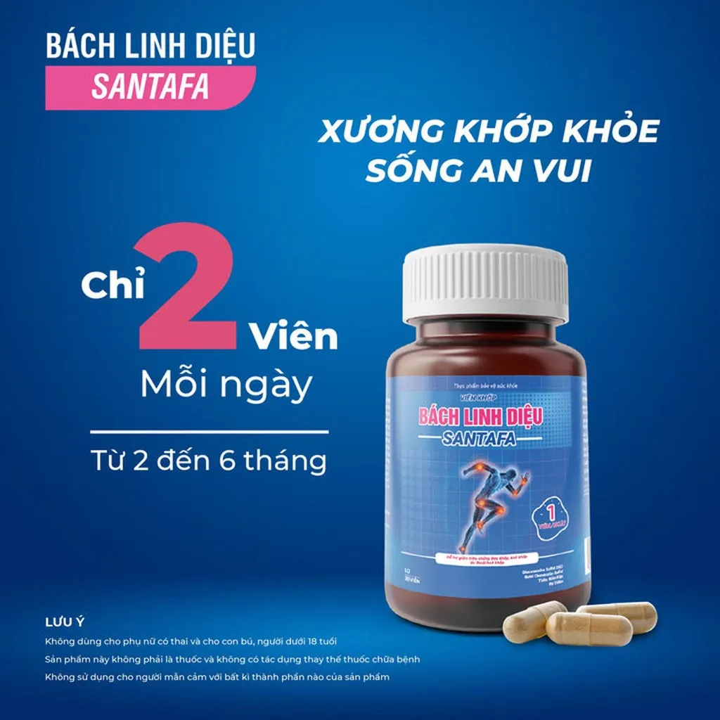 Alternative view of Viên Uống Giảm Đau Xương Khớp Thảo Dược Bách Linh Diệu Santafa - Hộp 30 Viên - Santafa