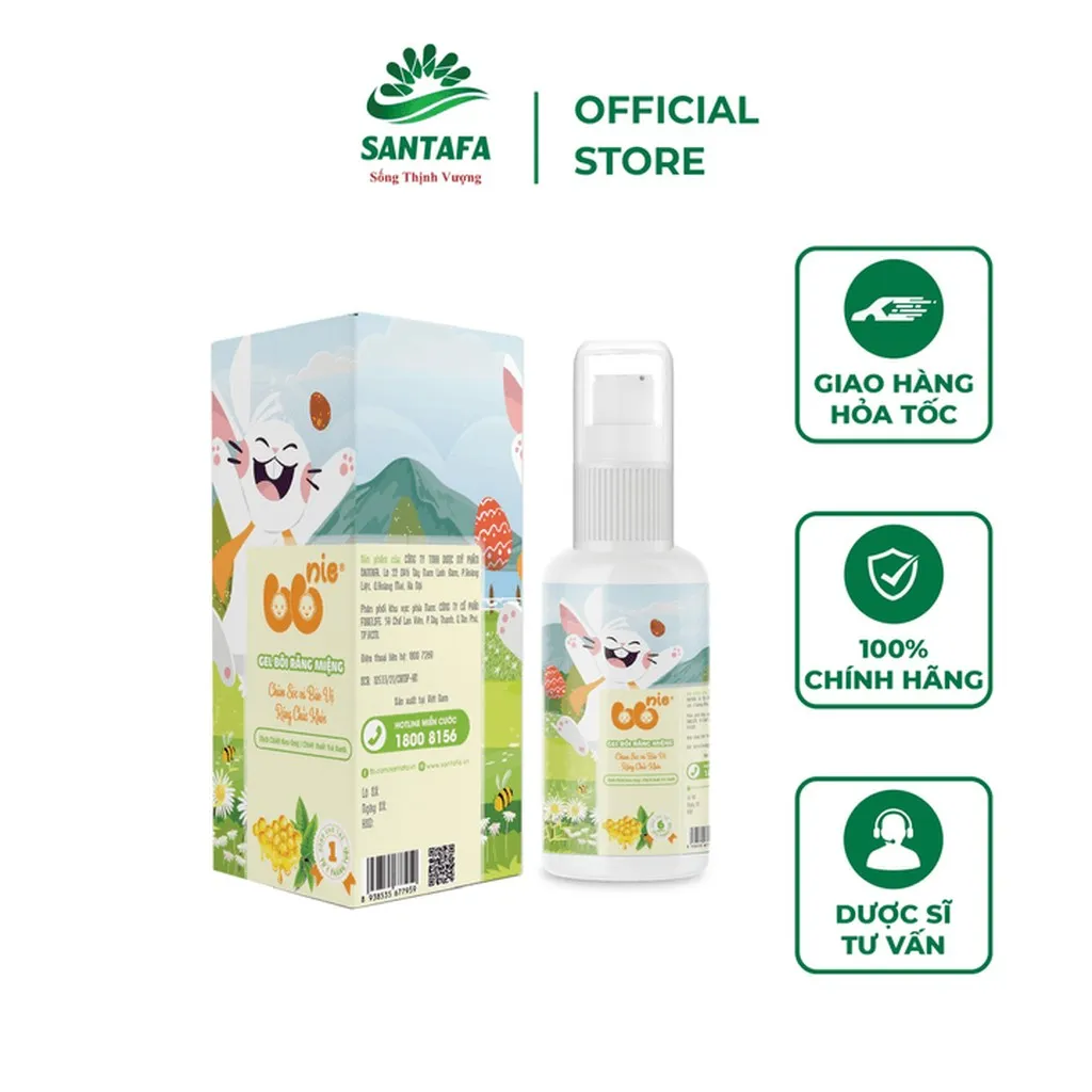 Gel Bôi Làm Sạch Răng Miệng Bbnie Santafa Chính Hãng - Chai 30g - Santafa