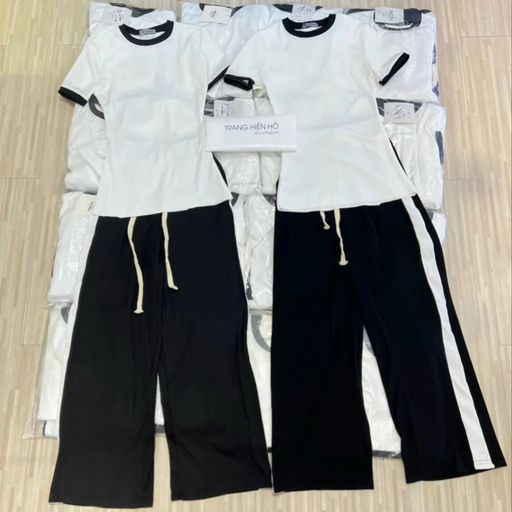 Alternative view of Set Bộ Thun Gân Phối Viền Trơn - Lê Phương Boutique