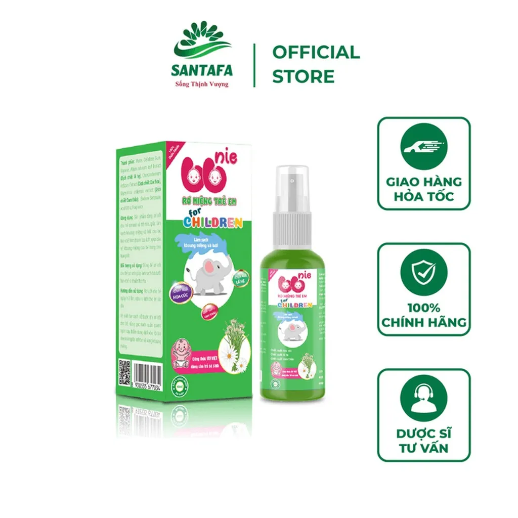 Xịt Rơ Miệng Bbnie Dùng Được Cho Trẻ Sơ Sinh Vị Cam Vị Dâu - Chai 40ml - Santafa