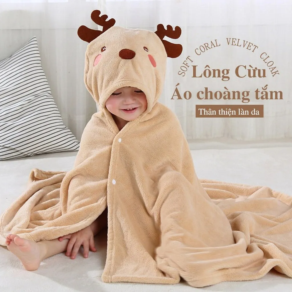 Áo Choàng Tắm Cho Bé Lông Cừu Hình Thú 56619 - Lady's Passion