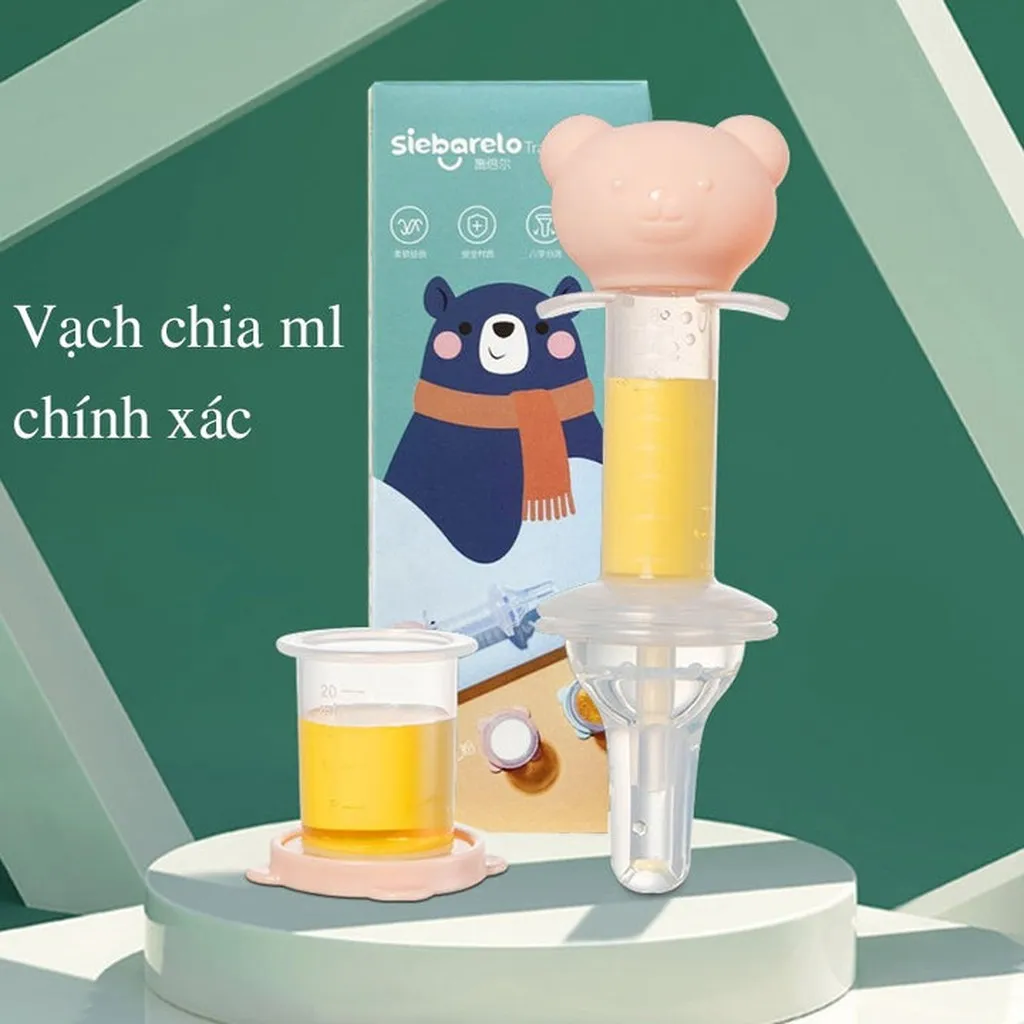 Ống Bón Thuốc Ống Bón Sữa Cho Bé Silicon Gấu Siebarelo 56750 - Lady's Passion