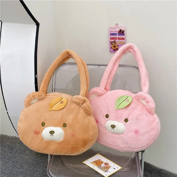 Alternative view of Túi Tote Hoạt Hình Gấu Đính Lá Size Lớn Có Khóa Kéo Hottrend Độc Lạ Siêu Đáng Yêu-dmastore