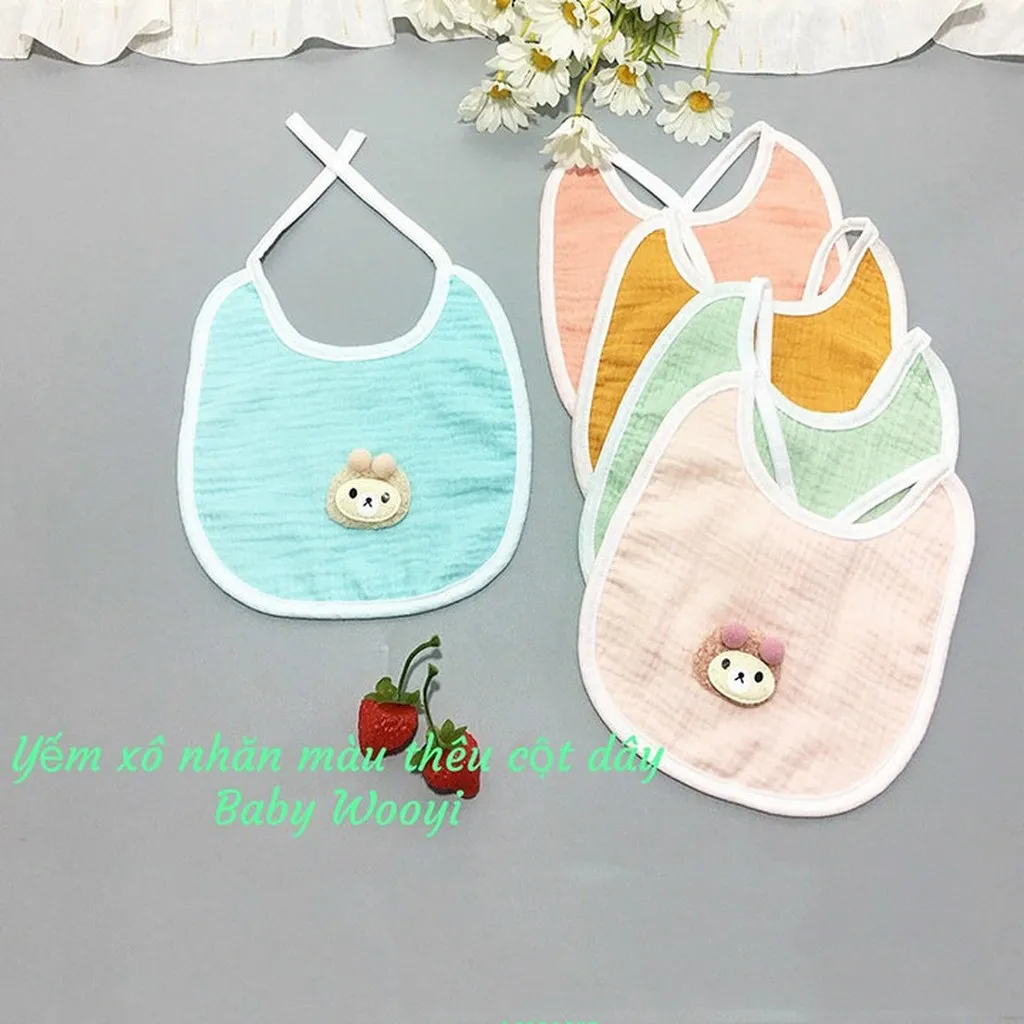 Set 3 Yếm Vải Nhăn Wooji Vuông Buộc Dây Cho Bé 55410 - Lady's Passion