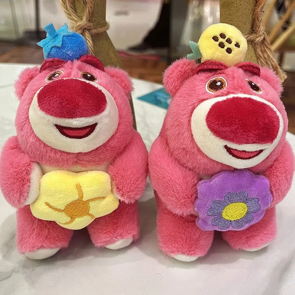 Móc Khóa Gấu Dâu Bông Đính Hoa Dễ Thương Treo Chìa Khóa, Balo, Túi Xách - Dmastore