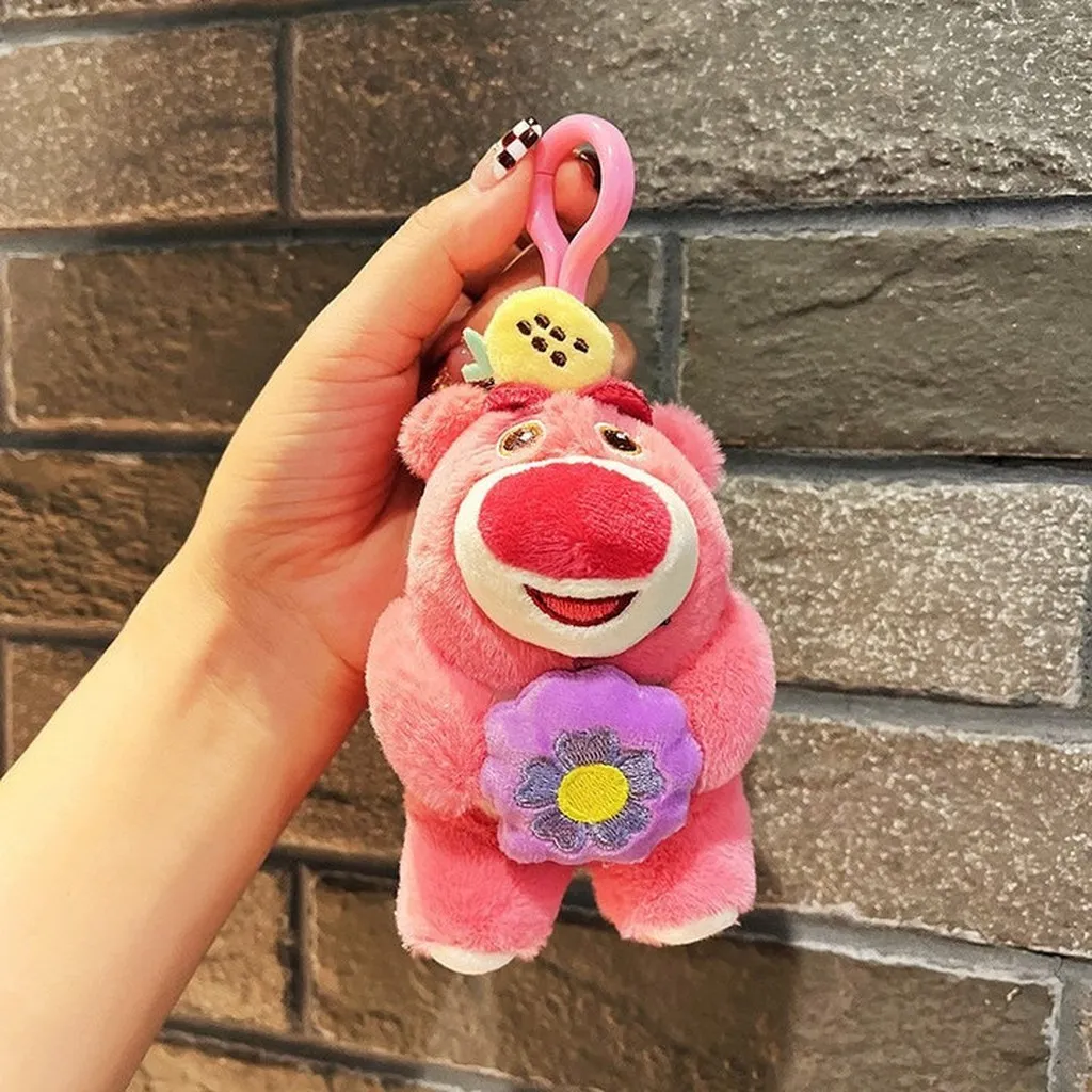 Alternative view of Móc Khóa Gấu Dâu Bông Đính Hoa Dễ Thương Treo Chìa Khóa, Balo, Túi Xách - Dmastore