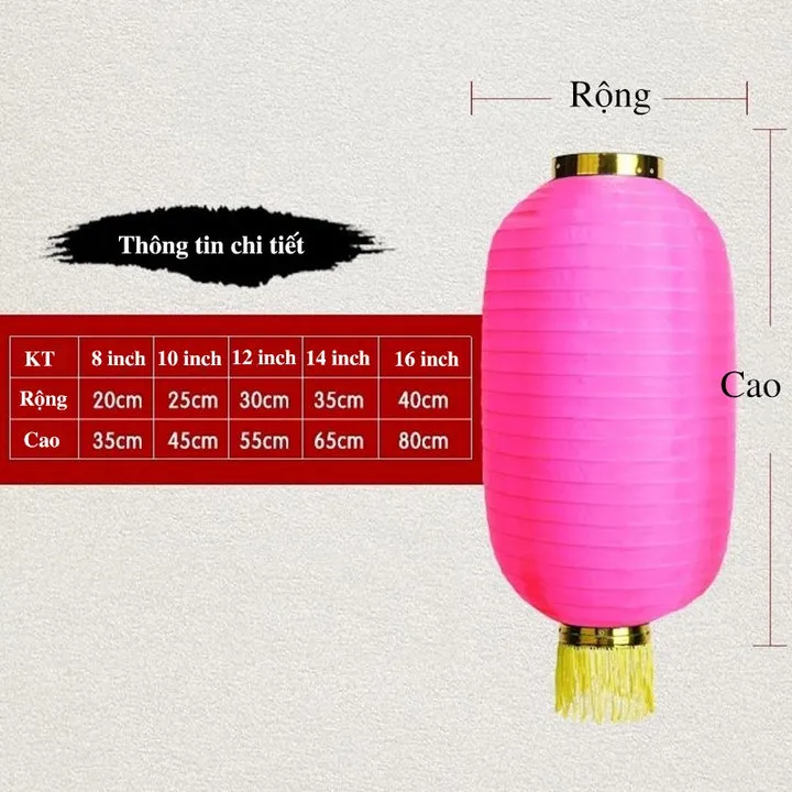Alternative view of Sỉ Lồng Đèn Vải Trang Trí Hình Trụ Size 20cm 55804 - Lady's Passion