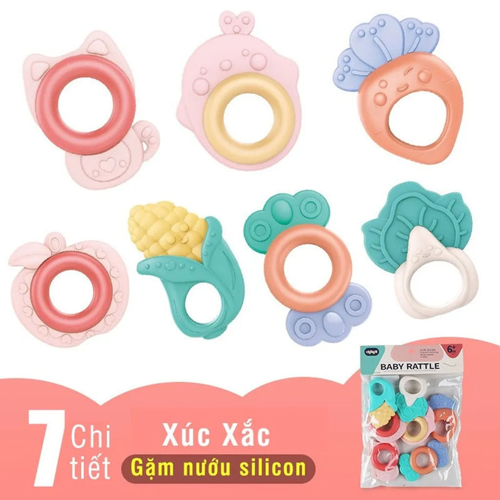 Đồ Chơi Xúc Xắc Gặm Nướu Silicon Baby Rattle 10 Chi Tiết 55360 - Lady's Passion