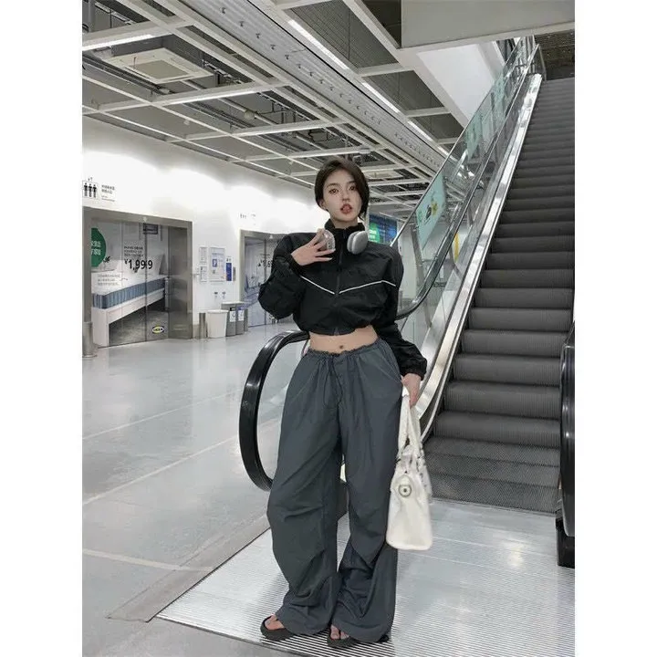 Áo Khoác Dù Nữ 2 Lớp Dáng Lửng Phối Sọc Ngang Áo Siêu Đẹp Phong Cách - Htm Fashion
