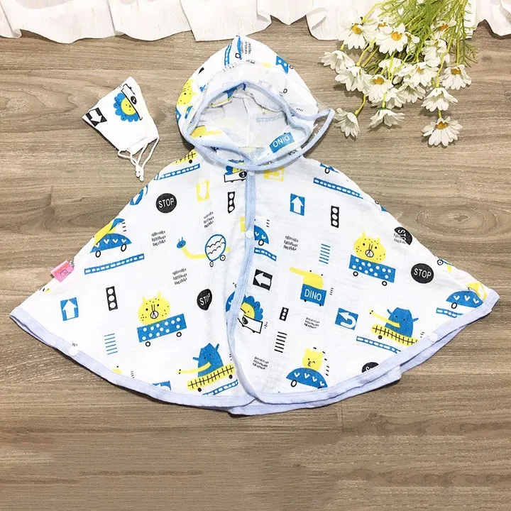 Áo Choàng Chống Nắng Cho Bé Chất Muslin Xô Có Kính Chống Giọt Bắn Tặng Kèm Khẩu Trang - Lady's Passion