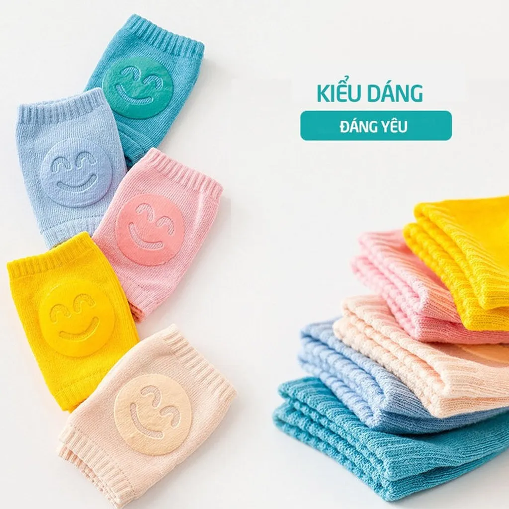 Vớ Tất Bảo Vệ Đầu Gối Cho Bé Tập Bò Hình Mặt Cười 56702 - Lady's Passion