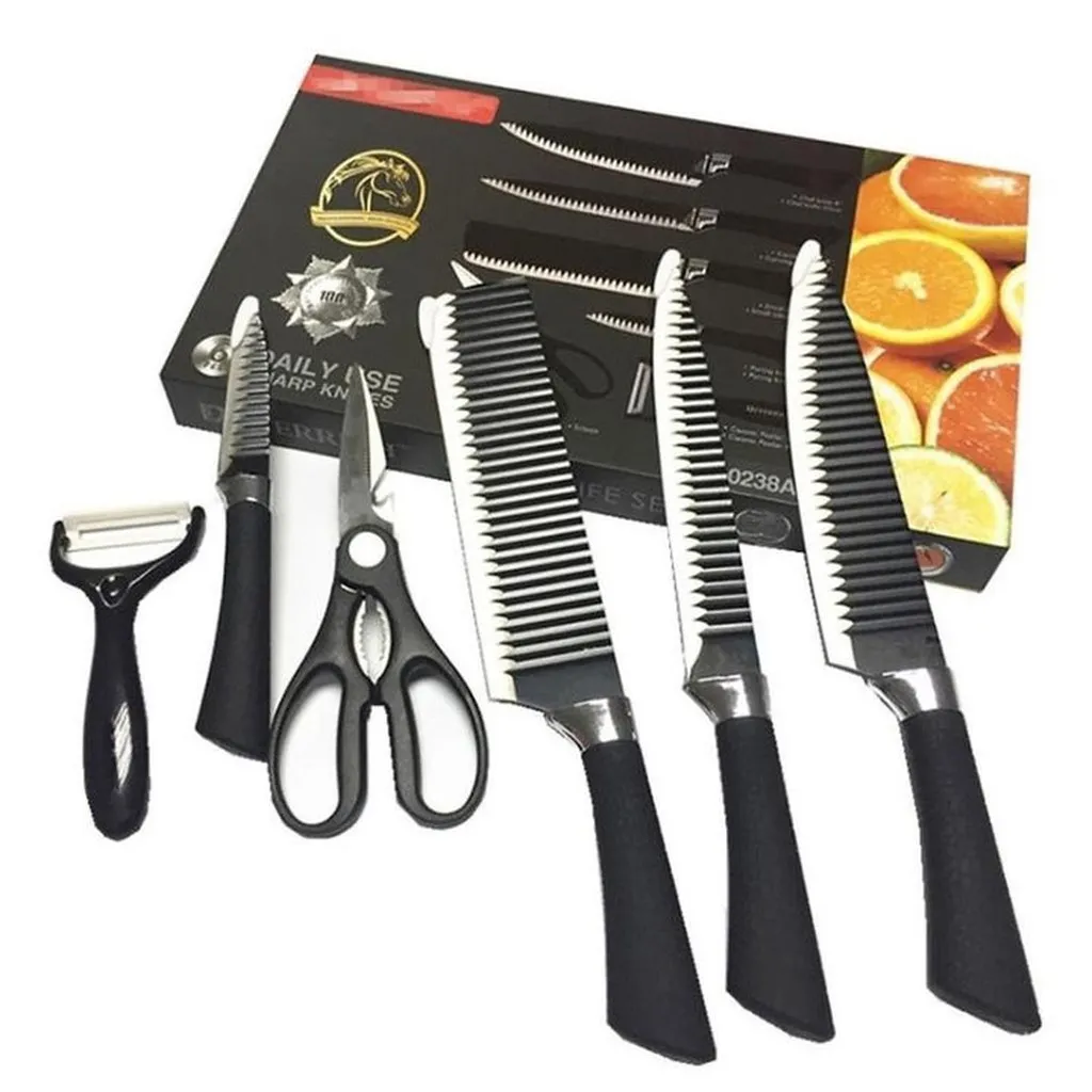 Bộ Dao Nhật Gợn Sóng 6 Món - Nhà Quân Store