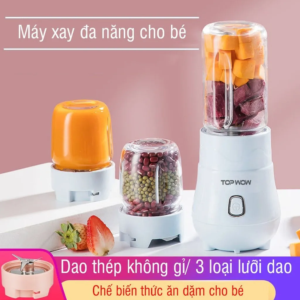 Máy Xay Đa Năng Topwow 3 Cối 3 Lưỡi Siêu Bén Xay Thực Phẩm Ăn Dặm Cho Bé An Toàn Vệ Sinh 40026- Lady's Passion