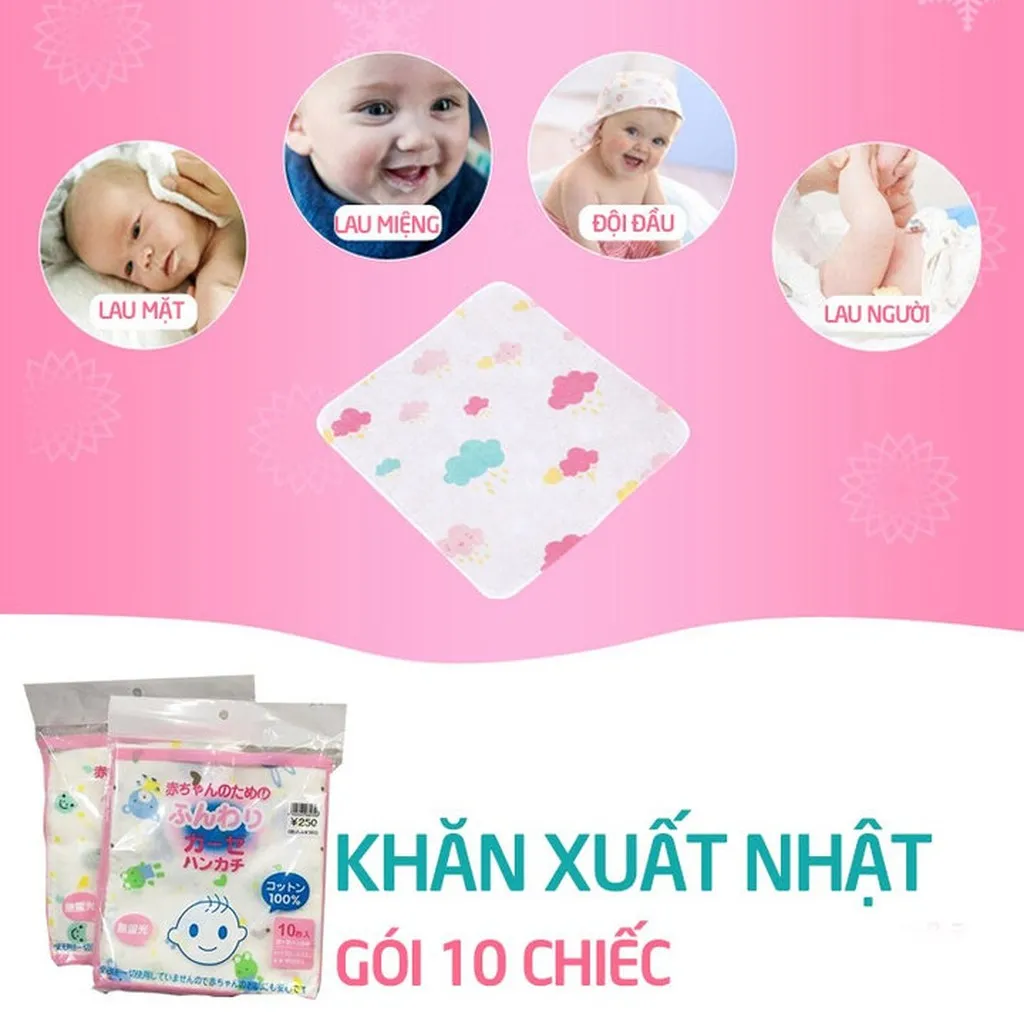 Alternative view of Khăn Xô Sữa Cho Bé In Hoa Gói 10 Chiếc 82308 - Lady's Passion