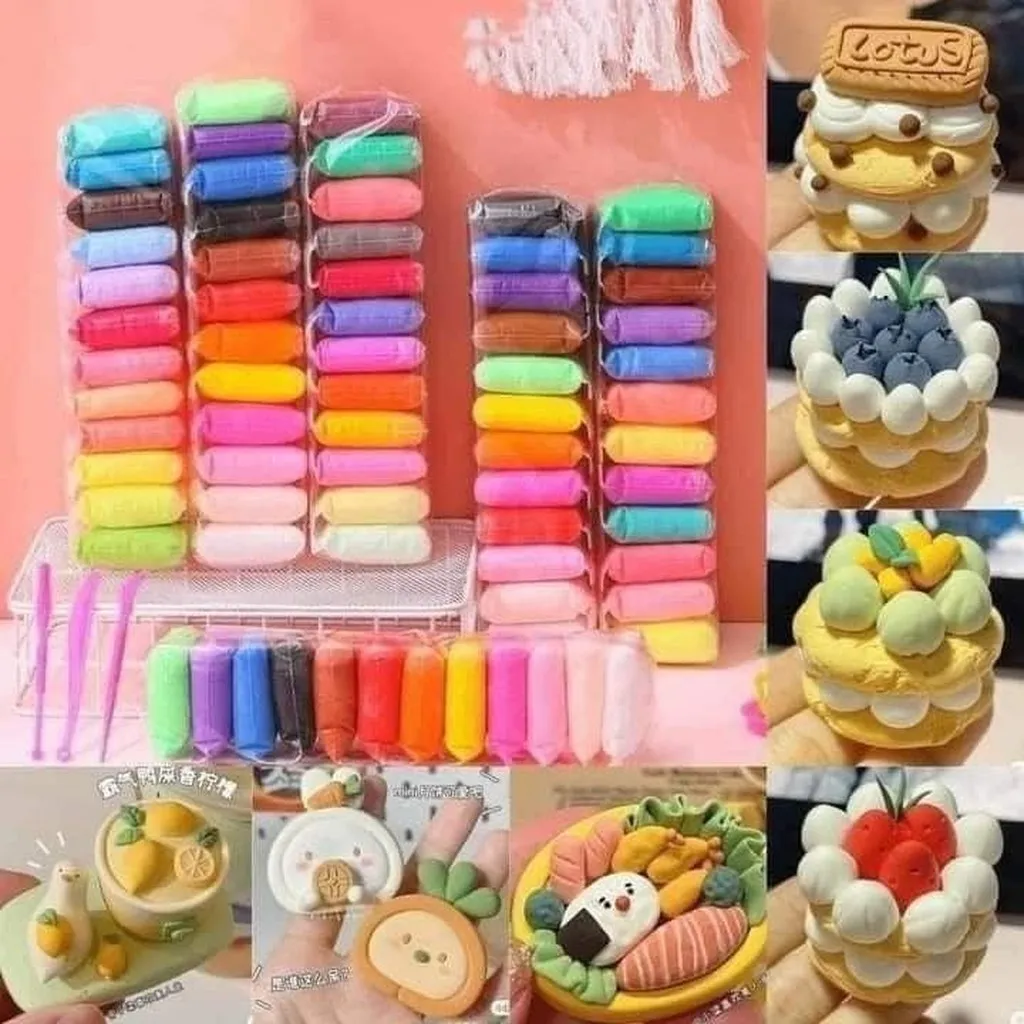 Sét Đất Nặn Tự Khô 12 Màu