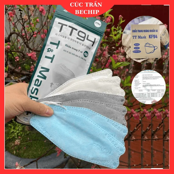 [ Thùng 300 Cái ] Khẩu Trang Kf94 Tt Mask Chọn Màu Dày Đẹp Ctb689- Bechip