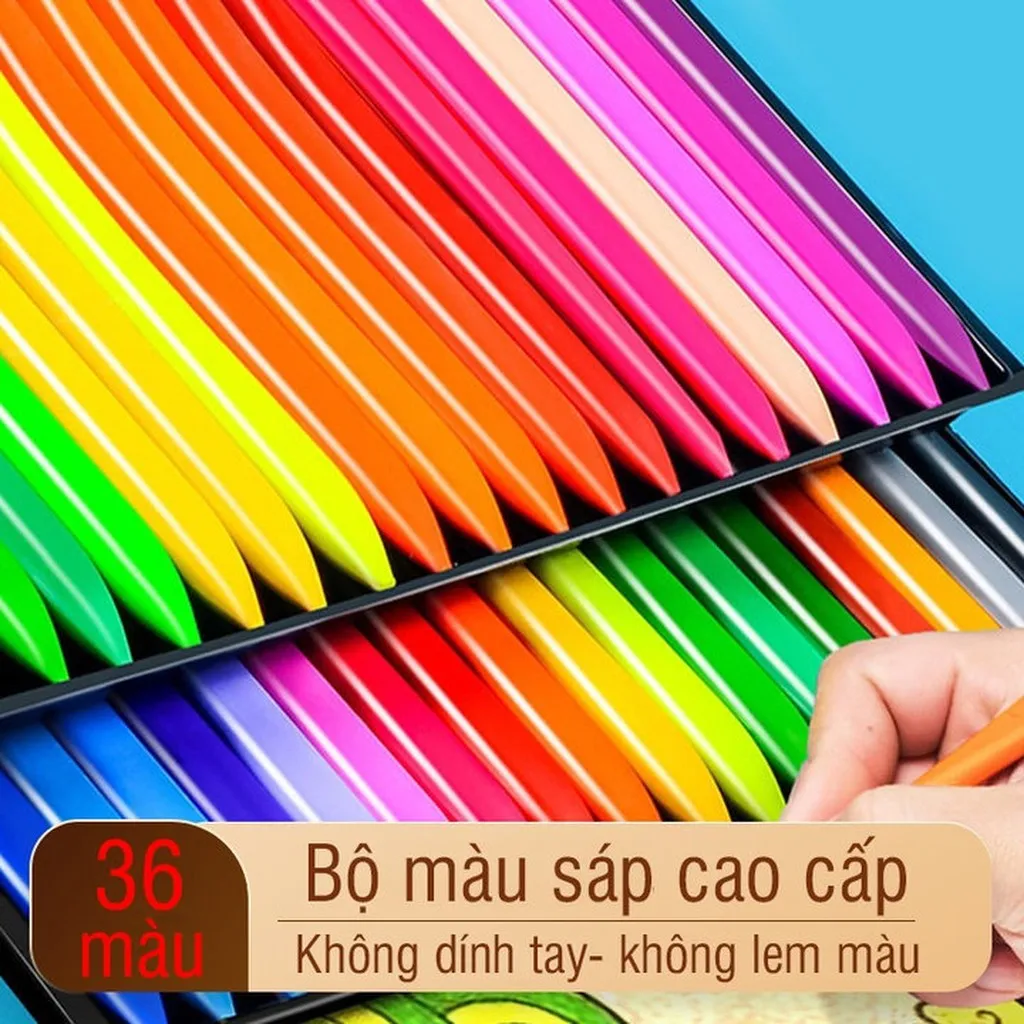 Alternative view of Hộp 36 Bút Màu Sáp Hữu Cơ Cao Cấp Cho Bé Tặng Kèm 10 Quyển Tập Tô 55718 - Lady's Passion