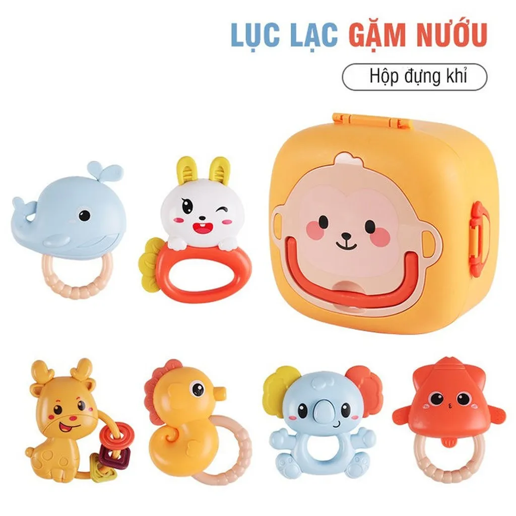Lục Lạc Gặm Nướu Cho Bé Aiyingle 6 Món Có Hộp Đựng 55545 - Lady's Passion