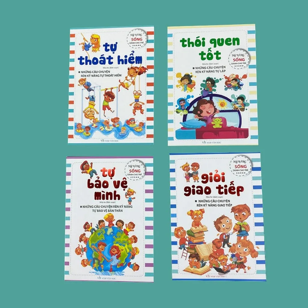 Bộ 4 Cuốn Dạy Kỹ Năng Sống Cho Trẻ: Giỏi Giao Tiếp, Tự Thoát Hiểm, Tự Bảo Vệ Mình, Thói Quen Tốt 455300 - Lady's Passion