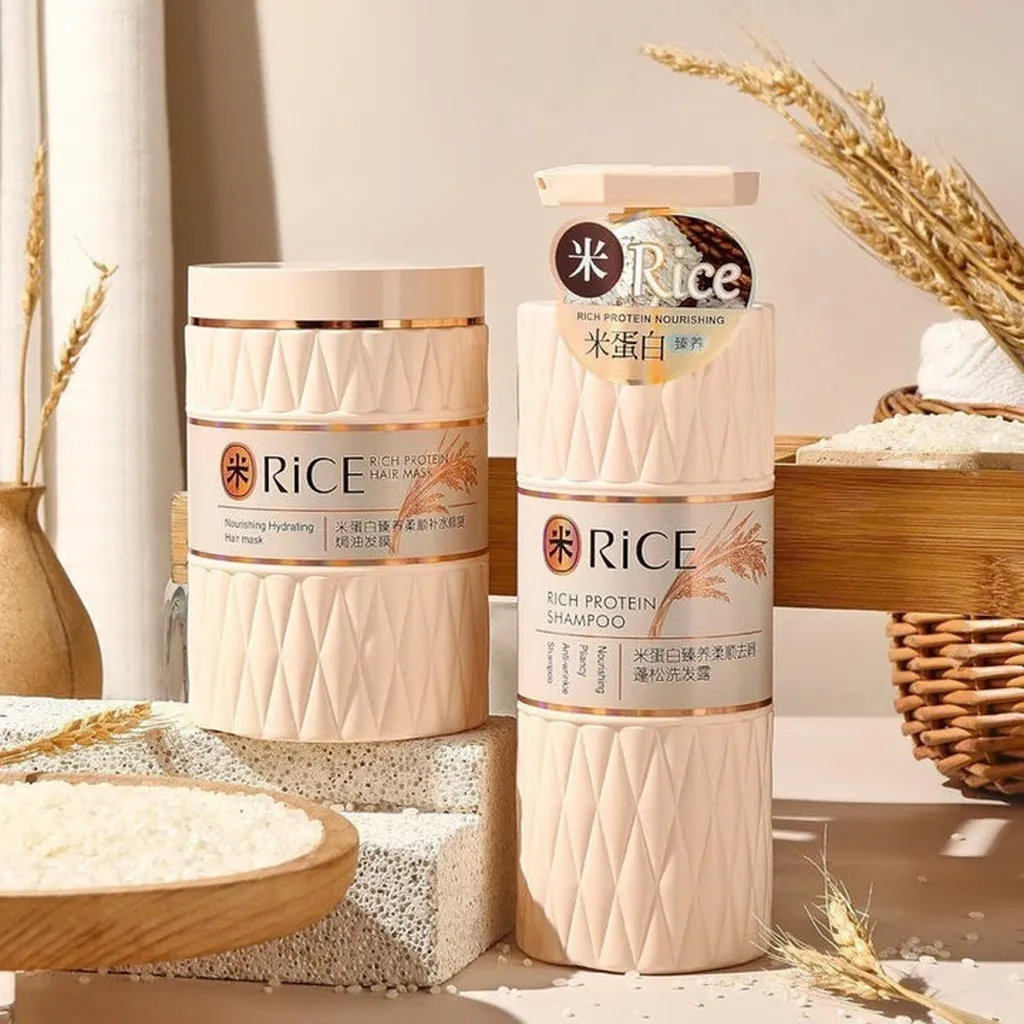 Alternative view of Cặp Dầu Gội , Xả Rice Phục Hồi Tóc Hư Tổn Chiết Xuất Từ Gạo Dung Tích 800ml/chai - Rice